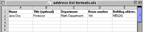 Address file format: Campus Mail